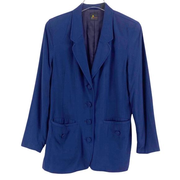 LIZ CLAIBORNE SPORT PETITE Vintage Navy Blazer - Picture 1 of 9